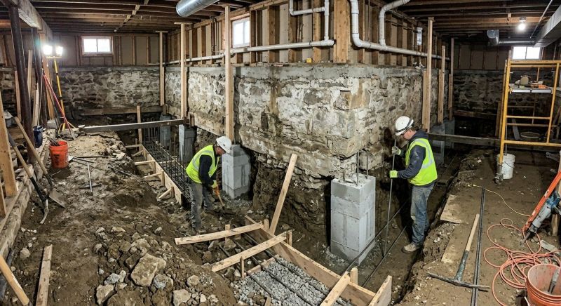 Basement Underpinning in Levittown, PA