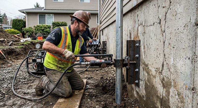 Foundation Pier Leveling in Levittown, PA