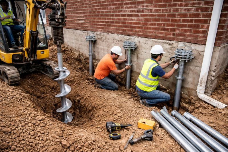 Helical Piers Installation in Levittown, PA