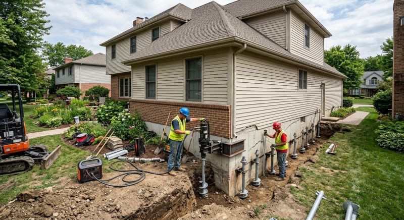 Helical Piers Installation in Levittown, PA