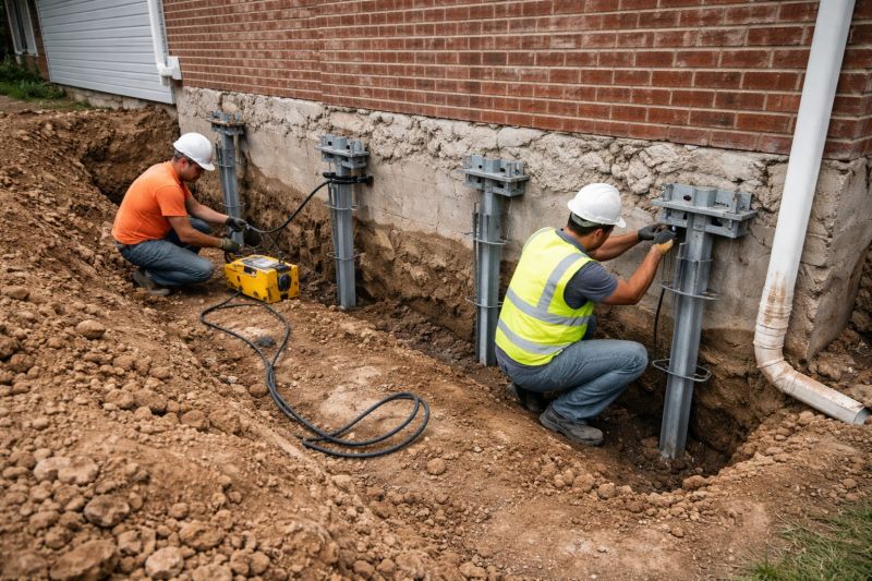 Helical Piers Installation in Levittown, PA