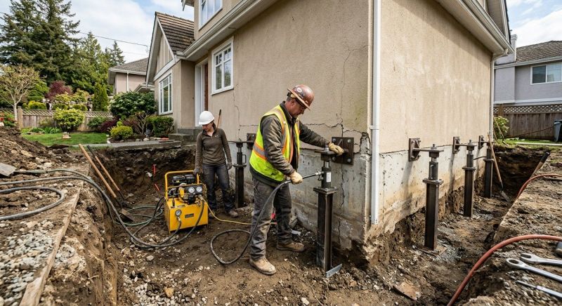 Sinking Foundation Repair in Bala Cynwyd, PA